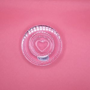 Vintage WEDGWOOD England Glass HEART Paperweight Round With Label